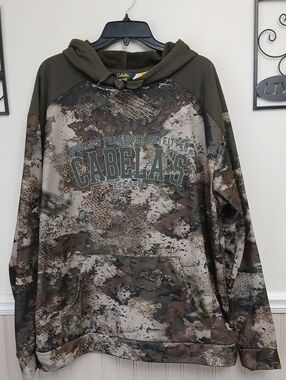 Cabela's Men's Realtree Style Olive & Brown Camo Pullover Hoodie